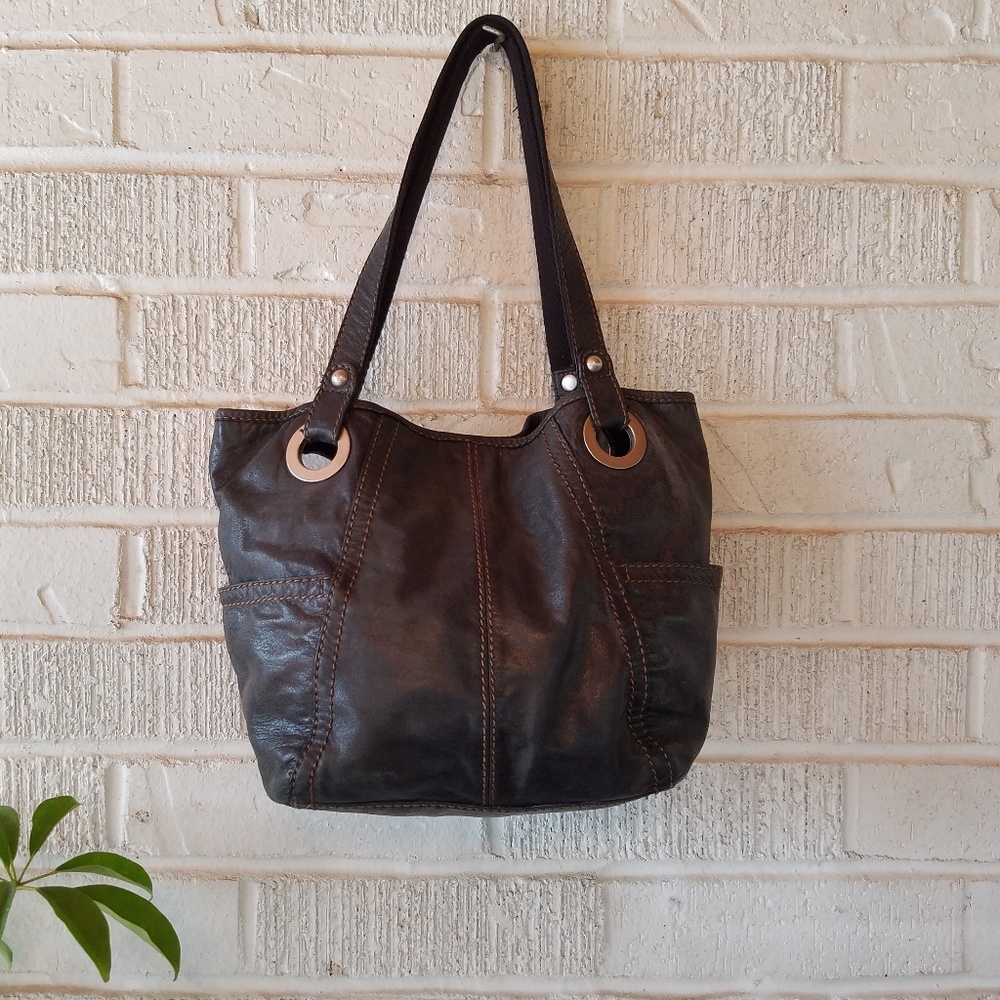 Vintage Fossil Purse Bag Leather